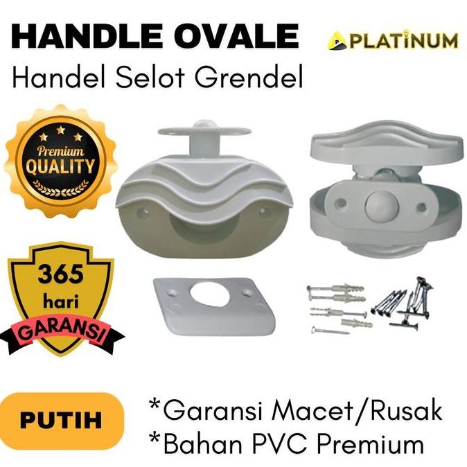 HANDLE PINTU KAMAR MANDI PLASTIK PVC - GAGANG TARIKAN KUNCI SELOP OVAL ASLI