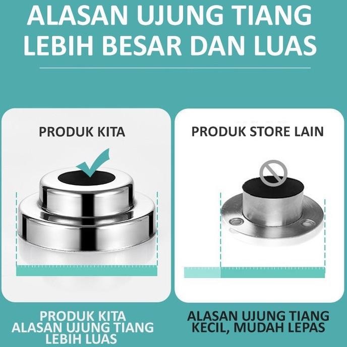 Tiang Gorden Batang tiang hordeng fleksibel Tanpa Paku Gantungan Serbaguna Teleskopik Gantungan Baju