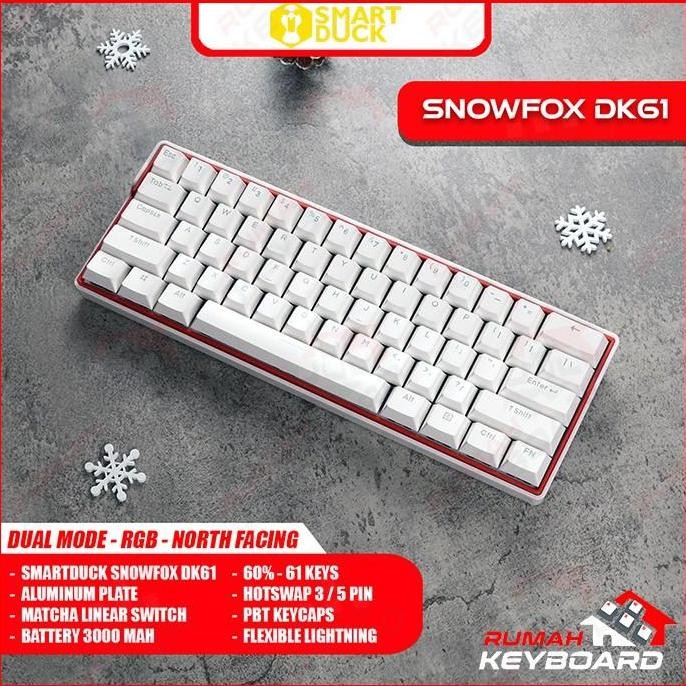Promo Keyboard Mechanical Smartduck Dk61 Rgb Hotswap 2 Mode Gaming Original