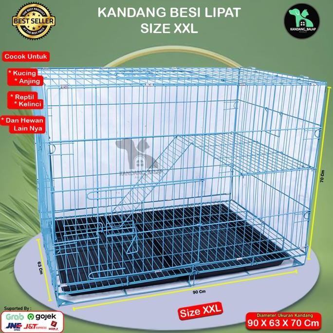 Kandang Besi Lipat Size Xxl Jumbo Tebal Untuk Kucing Anjing Dll