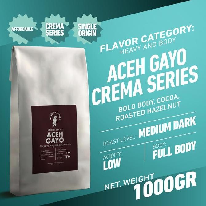 

READY KOPI ARABIKA ACEH GAYO CREMA SERIES 1KG - BIJI & BUBUK COFFEE