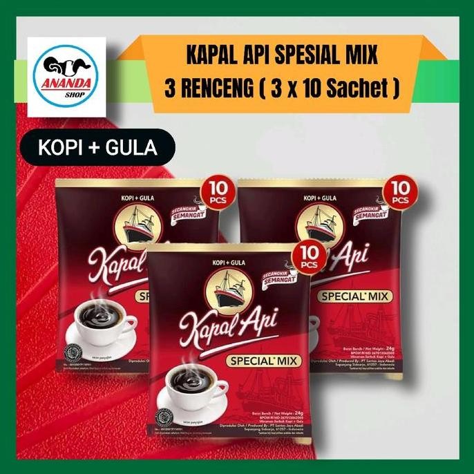 

READY KAPAL API SPECIAL MIX 24GR X 30 SACHET | KOPI & GULA RENCENG HEMAT