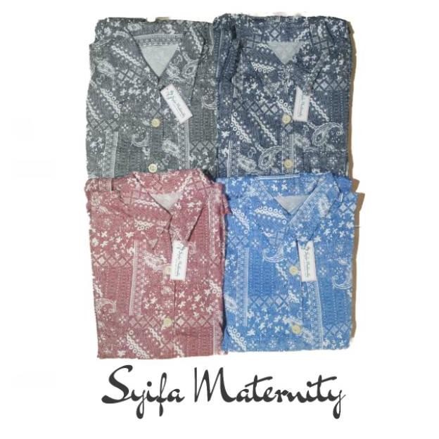 At129 Dress Hamil Kerja Batik - Baju Bumil Busui - Syifa Maternity