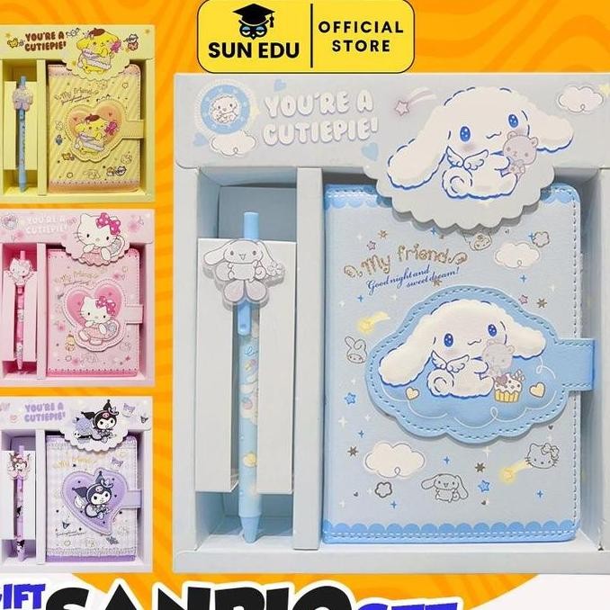 

2 In 1 Gift Set Notebook Sanrio Magnet/ Buku Tulis Cute Kuromi Cinnamorol Kertas Magnet Paper Sekolah Stationery Buku Kuromi