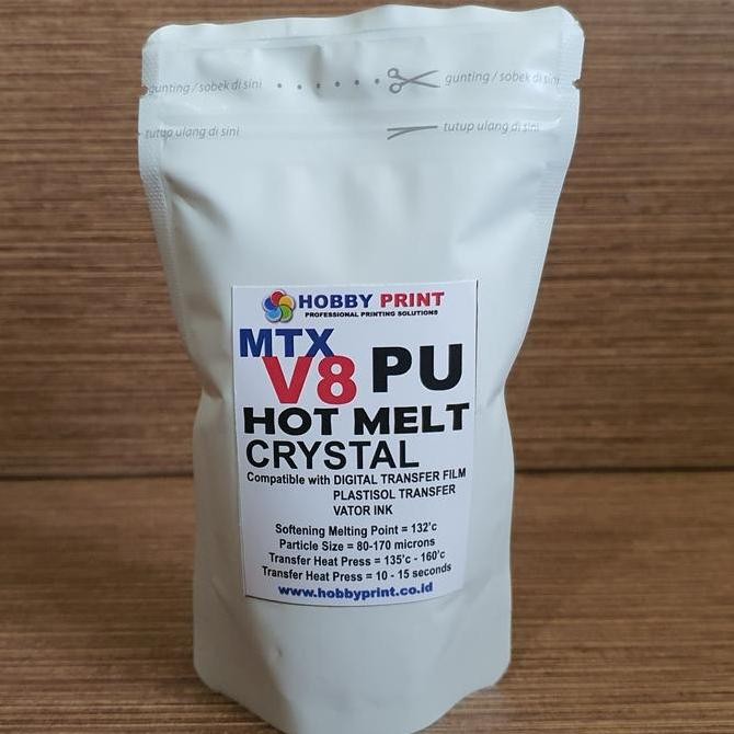 

Original Hot Melt PU Crystal Adhesive Powder 1kg - Bubuk Lem Sablon DTF Film Plastisol