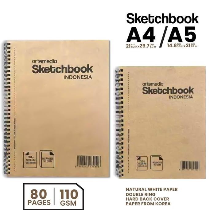 

Buku Sketsa Artemedia Sketchbook Wired A5 A4 Craft Cover Jilid Spiral Kertas Paper Sketchbook
