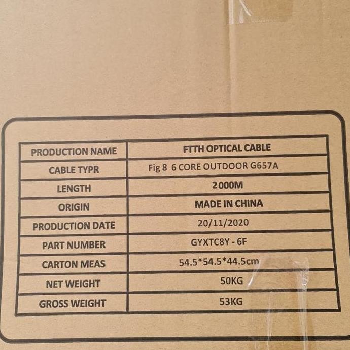 DROP WIRE FO 6 CORE FIGURE 8 2000 KM DW FO 6 CORE ORIGINAL DAN TERPERCAYA