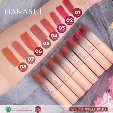 Lipcream Hanasui 1 Box isi 12 pcs ( Bisa Pilih Warna ) HANASUI Mattedorable Lip Cream Lipstik Harga 