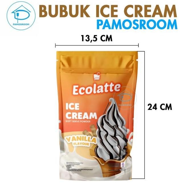 

Original Ecolatte Bubuk Es Krim Soft Powder 500gr Ice Cream Bubuk Vanilla & Coklat