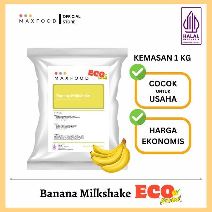 

Original Maxfood Banana Milkshake Powder 1Kg - Bubuk Minuman Rasa Pisang Ekonomis
