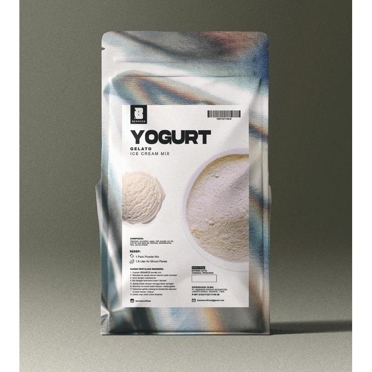 

Original BENMEER Yogurt Powder Gelato & Hard Ice Cream - Bubuk Yogurt Italian Asli