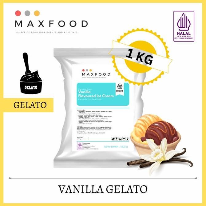 

Original MAXFOOD Gelato Powder Vanilla 1kg | Bubuk Gelato Rasa Vanilla Premium