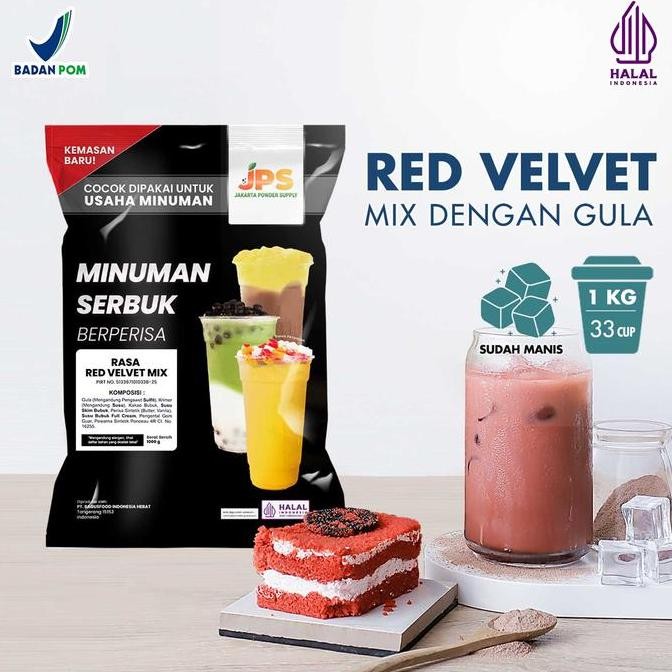 

Original JPS Red Velvet Bubuk Minuman 1Kg Mix Powder Instan Gula Halal