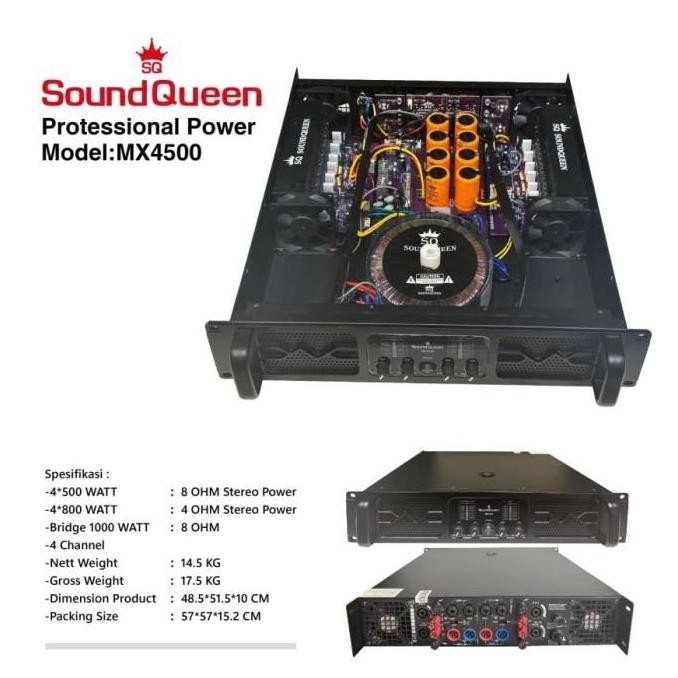Soundqueen Mx4500 Power Amplifier 4Ch Class H Kualitas Terbaik Harga Termurah