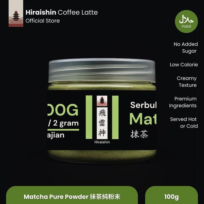 

Original HIRAISHIN Matcha Pure Powder 100gr | Bubuk Matcha Tanpa Gula Rendah Kalori