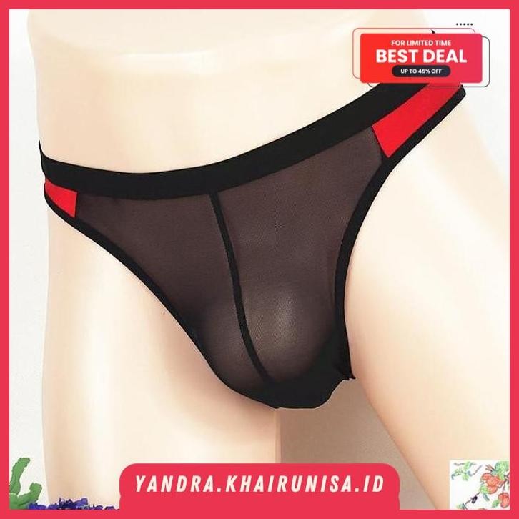 PRODUK TERBAIK CELANA DALAM PRIA LEMBUT SPANDEX SEGITIGA G STRING DEWASA Y037-                 BY YA