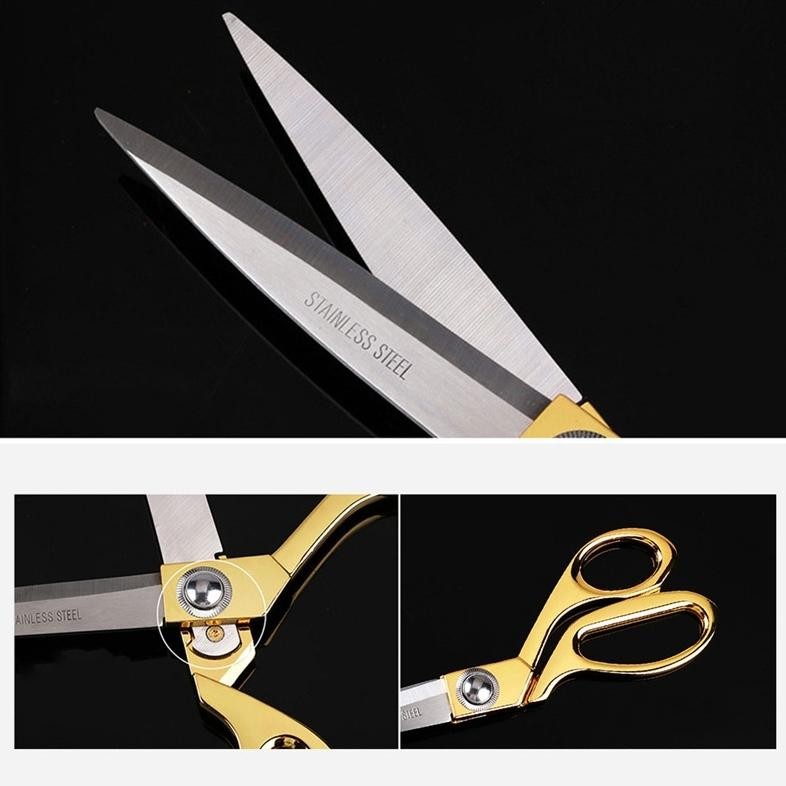 

Gunting Kain / Bahan Luxury QIUDISI Gagang Emas 10,5 Inch Gunting Bahan Kain / Gunting Potong Bahan Kain /Tailor Scissors Textile Scissors RB3