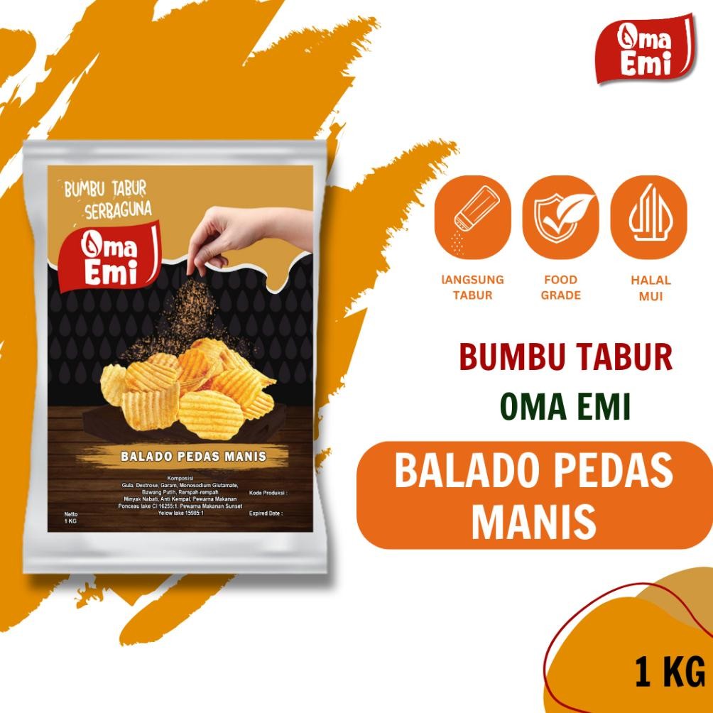

BUMBU TABUR BALADO PEDAS MANIS 1 KG Nugi