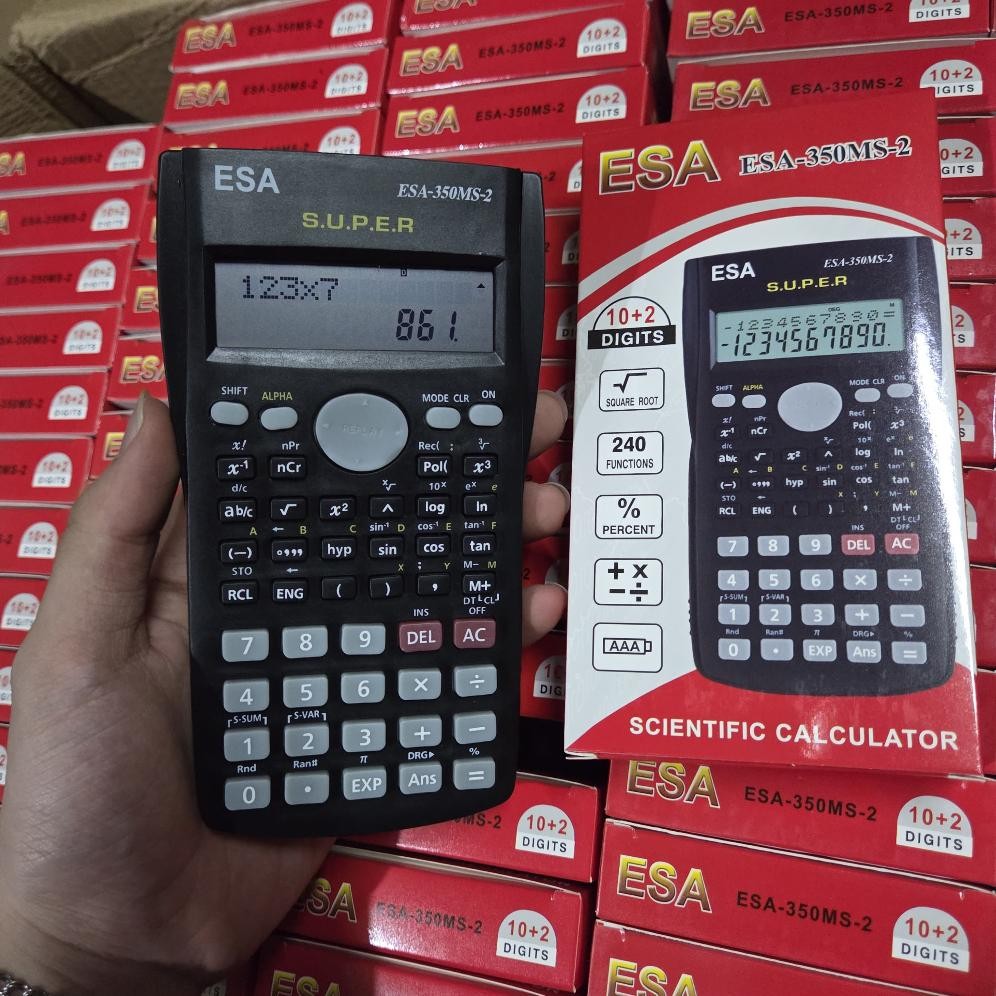 

Kalkulator Scientific Sekolah ESA 350 MS 10 + 2 Digit Murah 240+ Function - Kalkulator Ujian - Kalkulator Sin Cos Tan - Kalkulator Akuntansi RB2