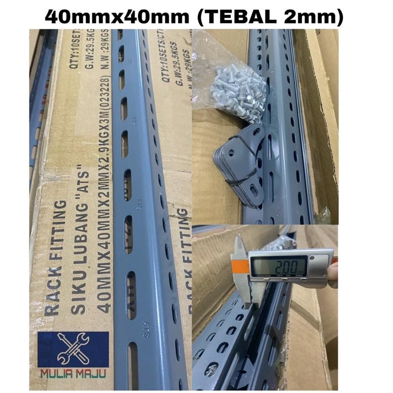 besi siku lubang 4x4 2mmrak siku lubang tebal 40x40 2mili ATS 2.1 mili PABRIKpanjang 3meter
