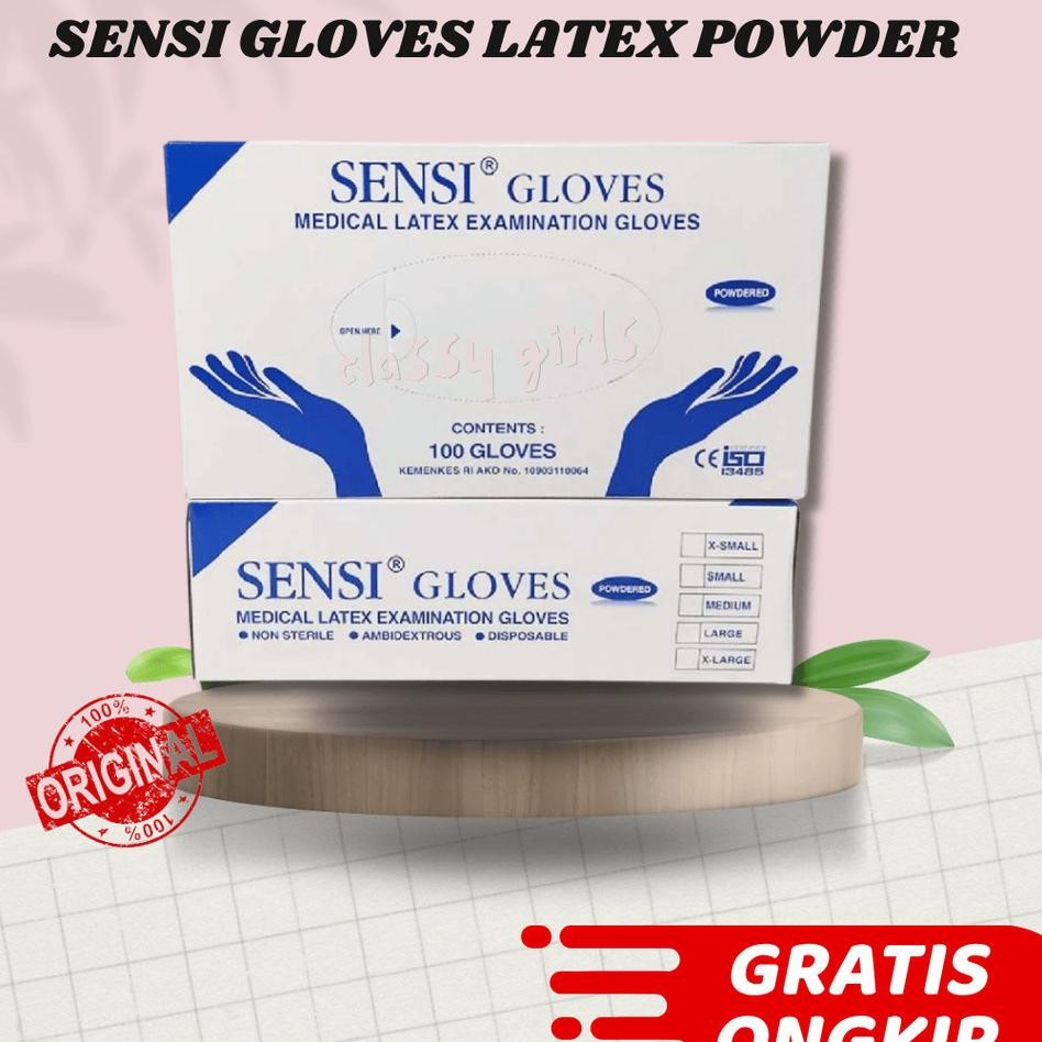 Sarung Tangan Sensi Latex Gloves 100 Pcs
