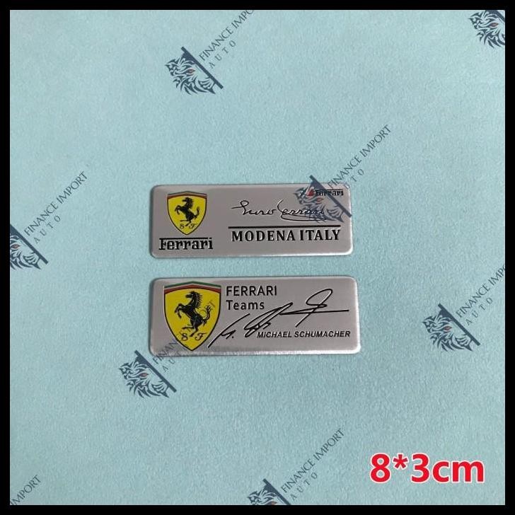 TERBARU EMBLEM ALUMUNIUM FERRARI BY MICHAEL SCHUMACHER STICKER PLAT FERRARI