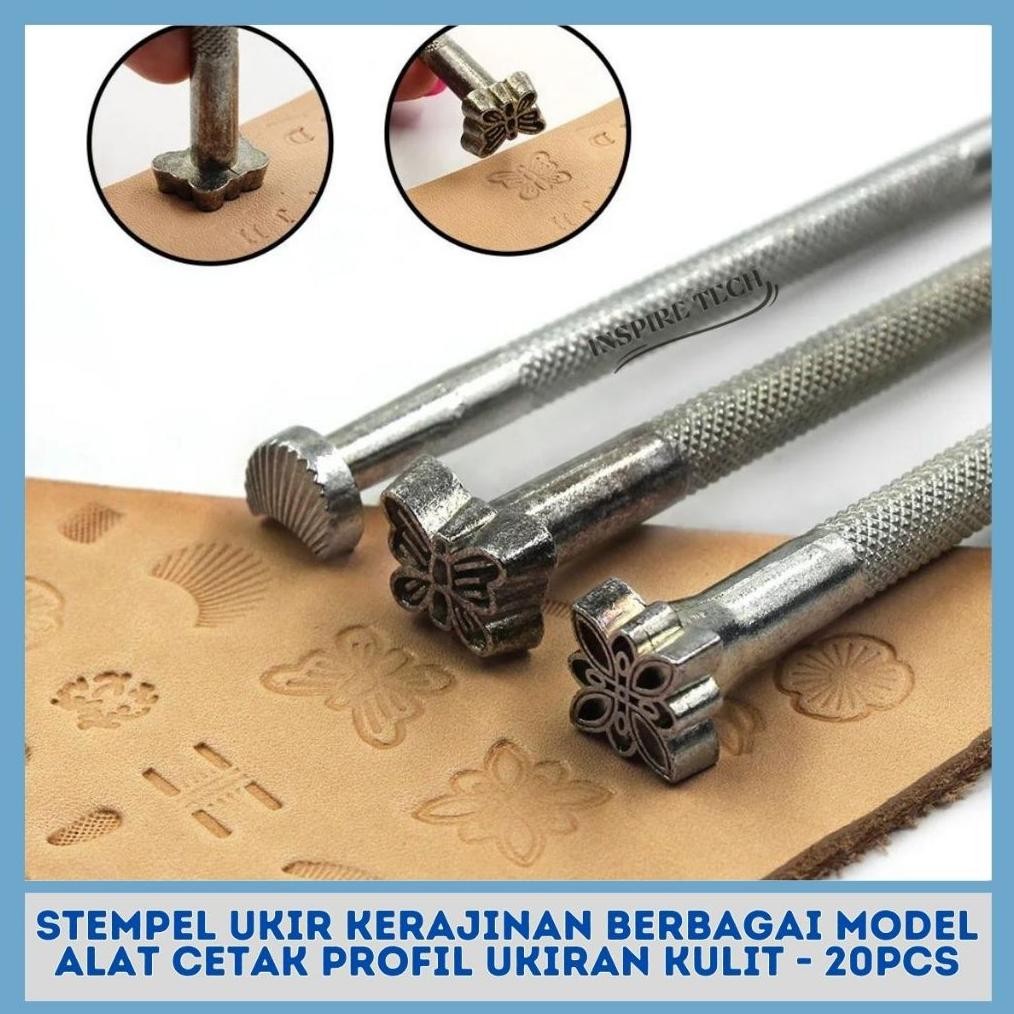 

Stempel Ukir Kerajinan Berbagai Model Alat Cetak Profil Ukiran Kulit - 20pcs RB3