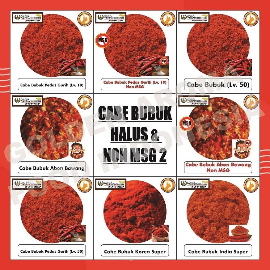 

Cabe Bubuk Kiloan 1Kg Bubuk Cabai Aneka Level Super Pedas Gurih Abon Bawang Halus Boncabe Aida Korea Nugi