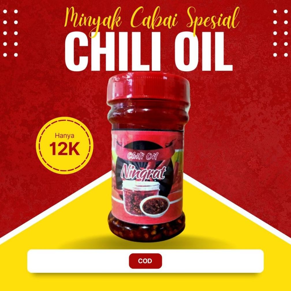 

CHILLI OIL MINYAK CABAI Ningrat UNTUK MIE JEBEW, BASRENG HALAL MUI HOME MADE 150 gram Nugi