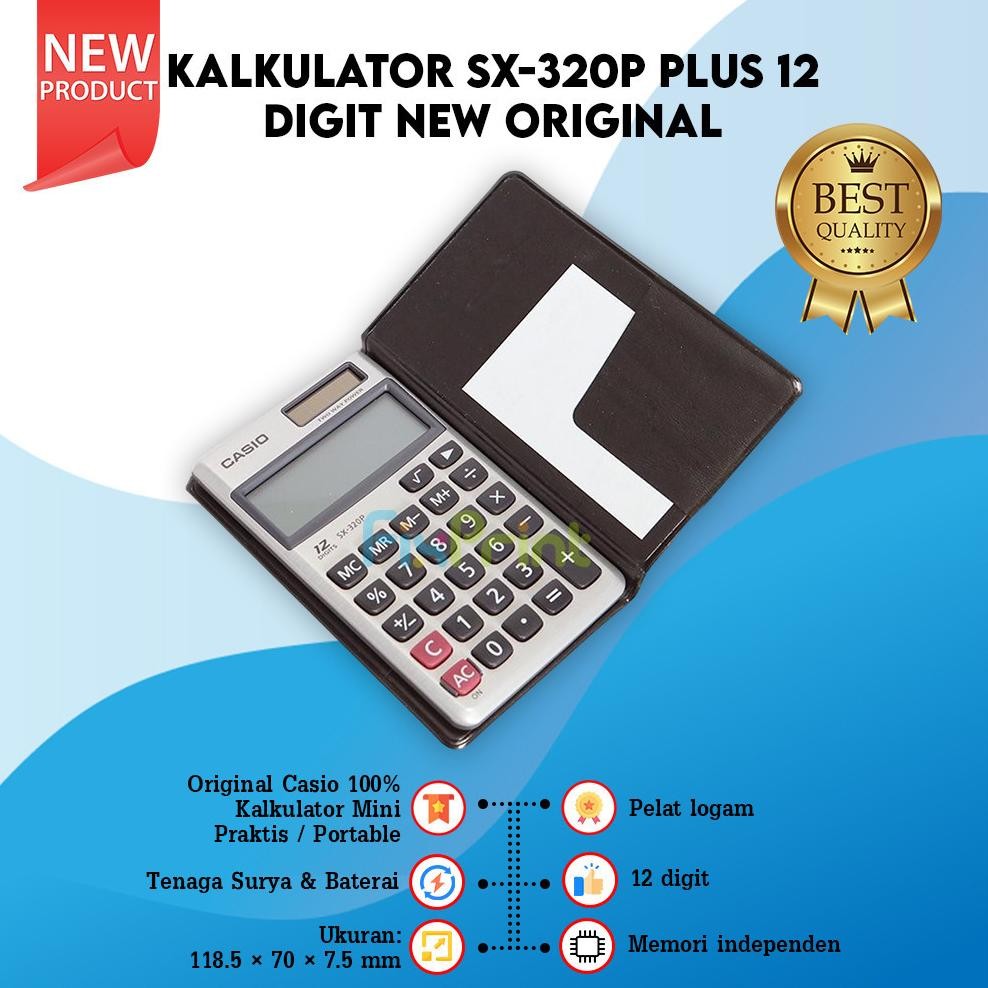 

Kalkulator Saku Casio SX-320P Calculator Pocket 12 Digit SX 320P Portable Kecil Mini Praktis Garansi Resmi RB2