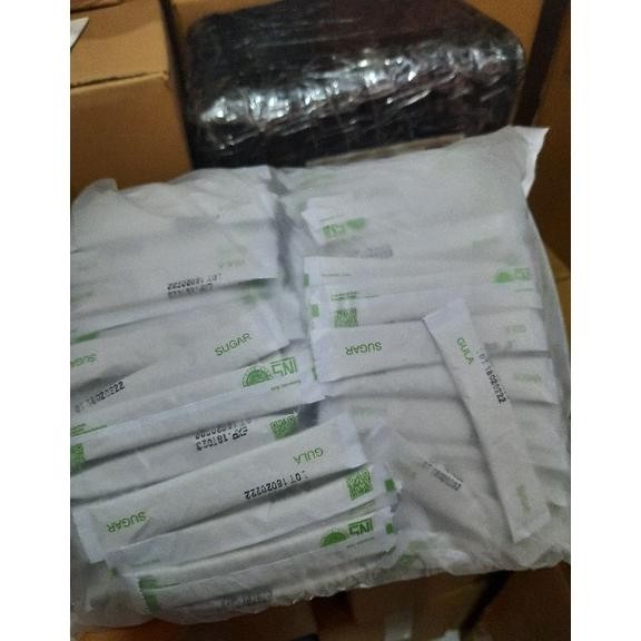 

(SNI) Gula Putih Stik/White Sugar Stik Ber BPOM Isi 250Pcs Untuk Hotel Cafe Nugi