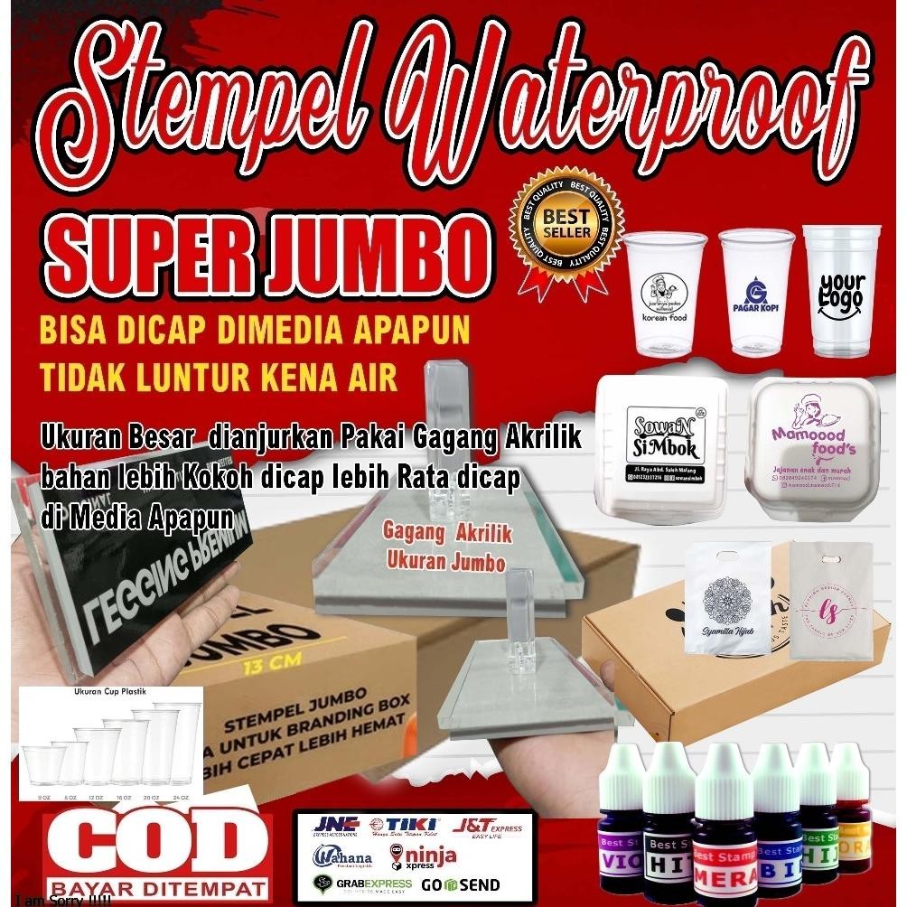 

Stempel Plastik |super jumbo| Cup Gelas | Sterofoam |Tinta Permanen Waterproof RB3