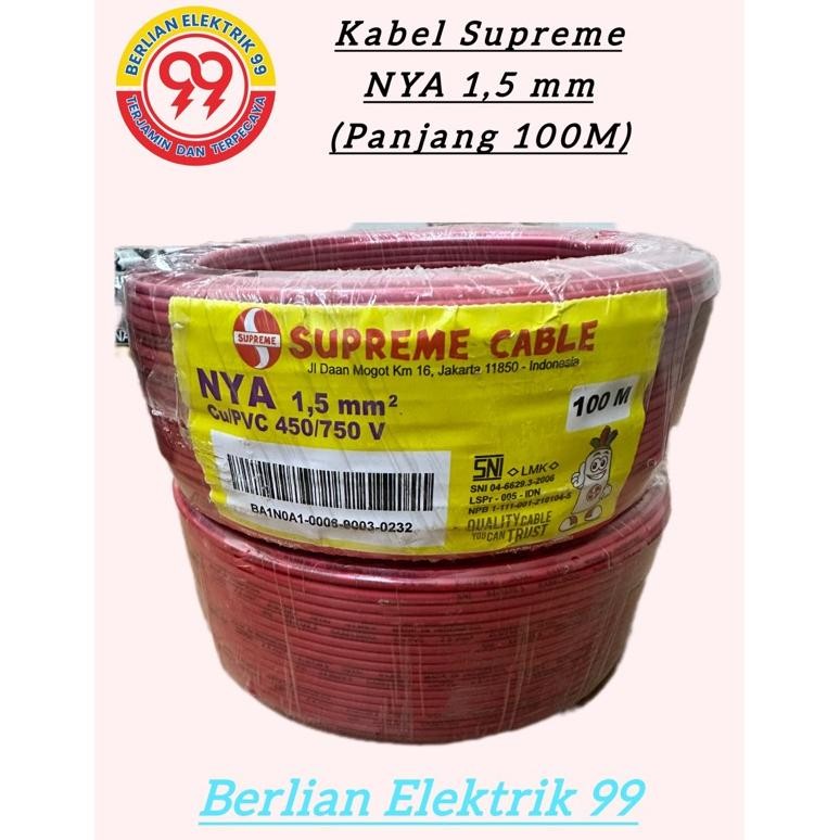 kabel supreme nya 1.5 mm ( 1 roll 100 meter) / kabel supreme NYA Nugi