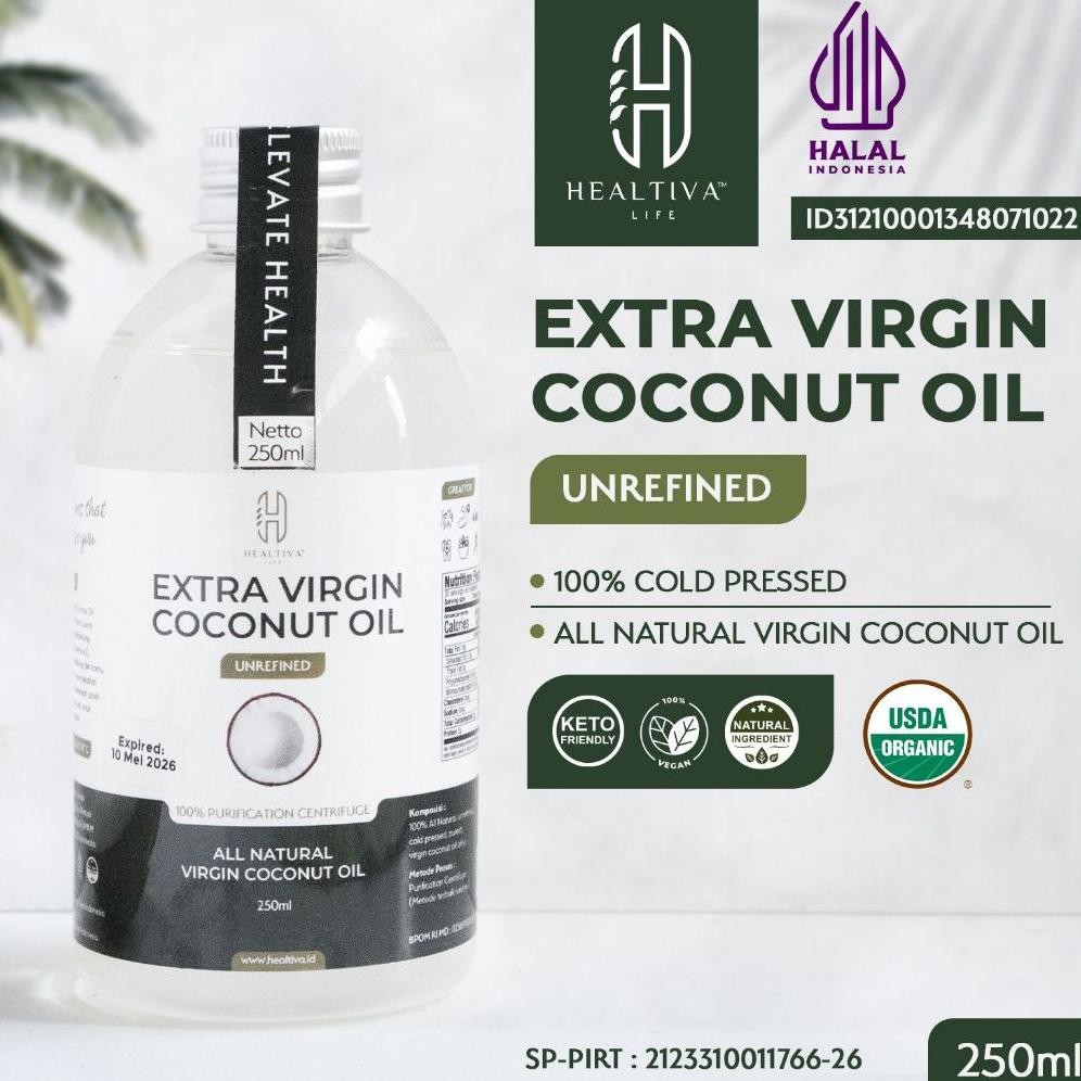 

HEALTIVA Minyak VCO Original 250ml / Extra Virgin Coconut Oil Minyak Kelapa Murni 100% Coconut Oil Nugi