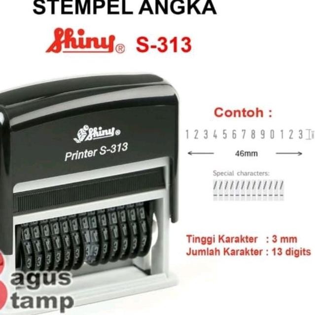 

Stempel Angka 13 Digit Nomor Number Tinggi 3mm Shiny S313 S-313 S 313 RB3