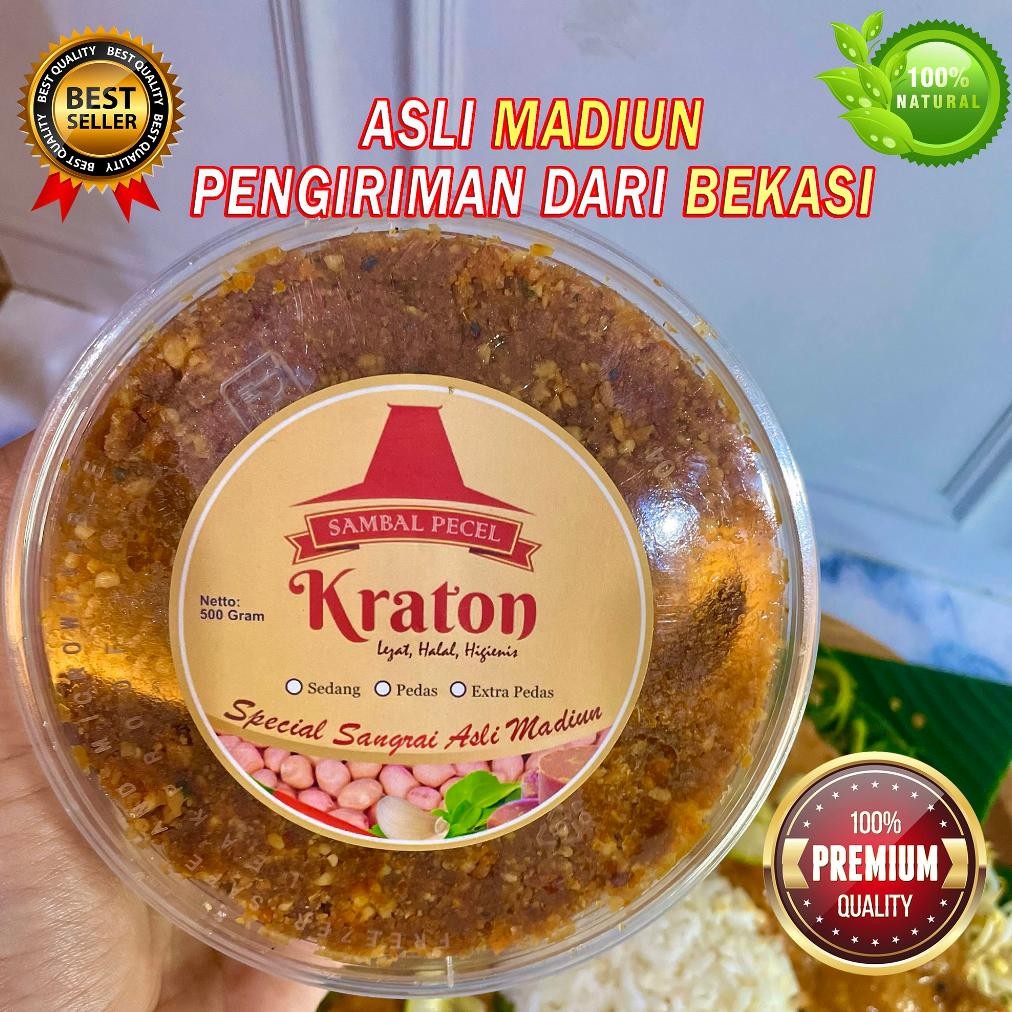 

Sambal Kacang Asli Madiun 500 Gram Bumbu Sambel Pecel Sangrai Khas Madiun Cap Kraton Nugi