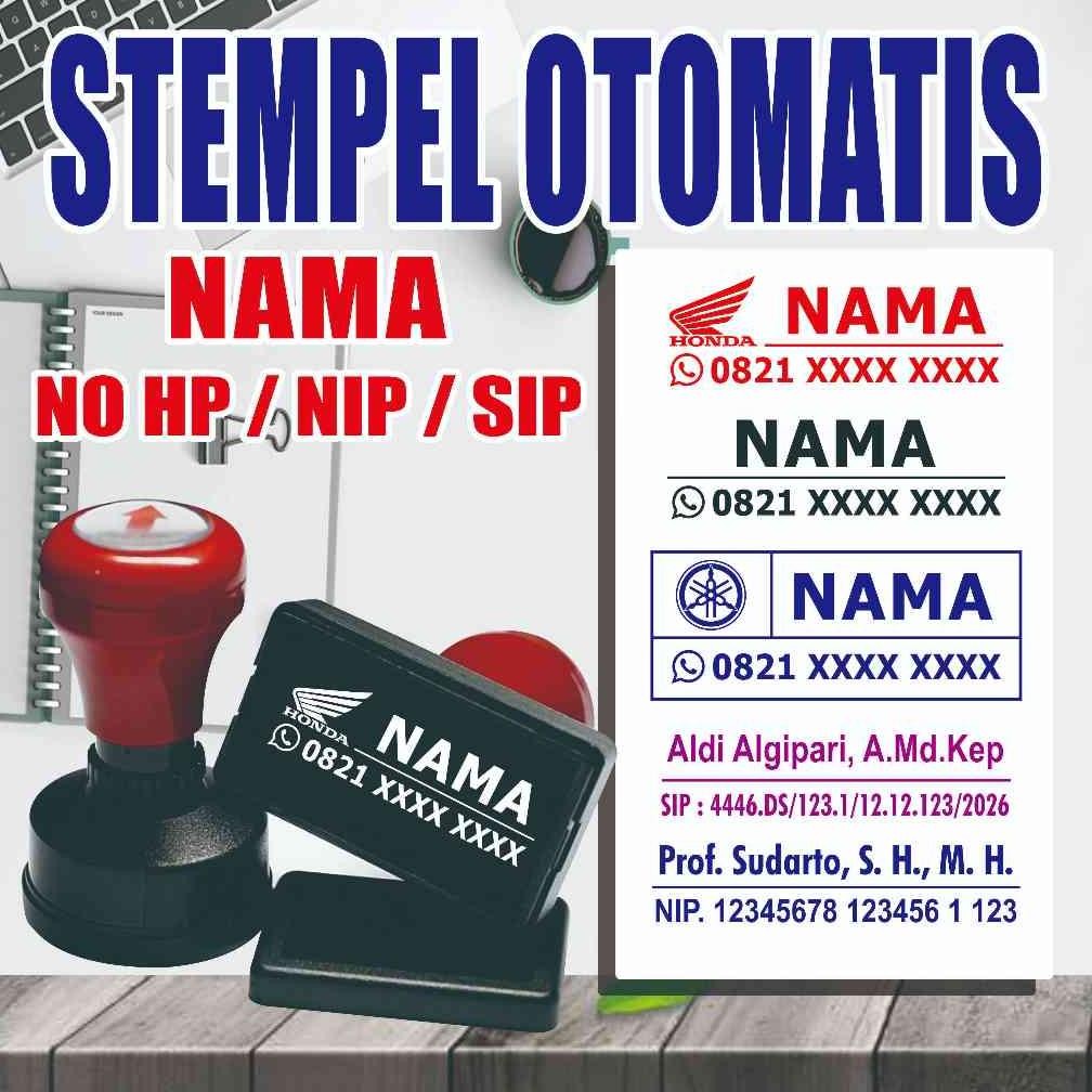 

Stempel Custom Nama / Dokter SIP/NIP / Stempel Nama & No Hp / Stempel Otomatis RB3