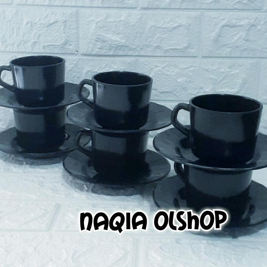 Satu Set Cangkir Kopi Melamin Isi 6Pcs Cangkir 6Pcs Piring Tatakan Melamin Grosir
