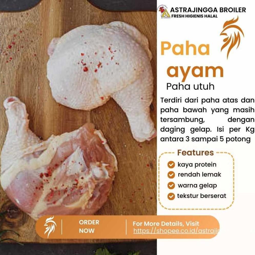

Paha ayam utuh / paha pistol 1kg astrajingga broiler Nugi