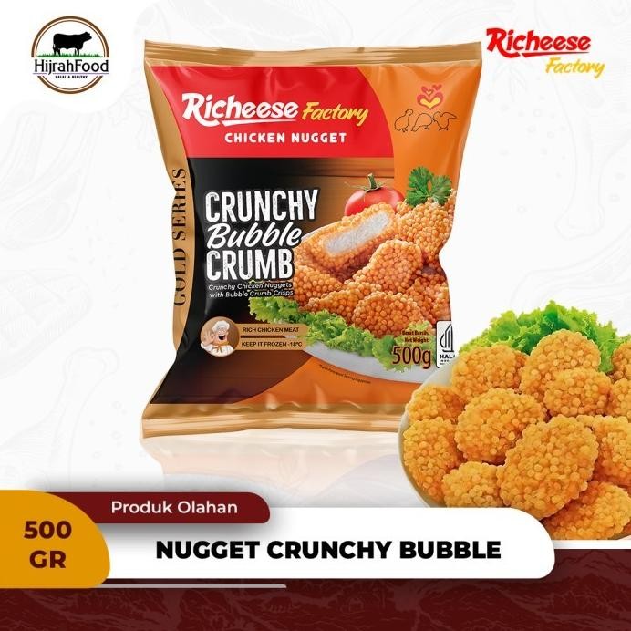 

Richeese Chicken Nugget Bubble Crumb 500 gram | Naget Ayam Bubble Crumb Nugi