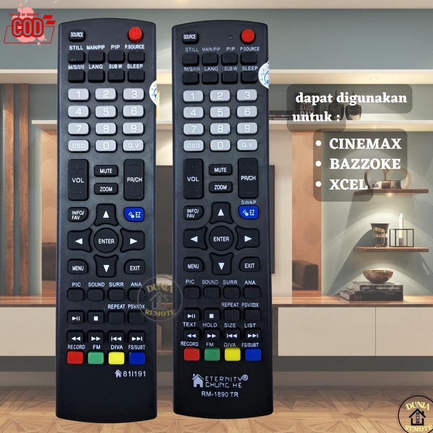 Remot / REMOTE TV POLYTRON LCD LED Tabung Cinemax Bazooka XCEL Nugi