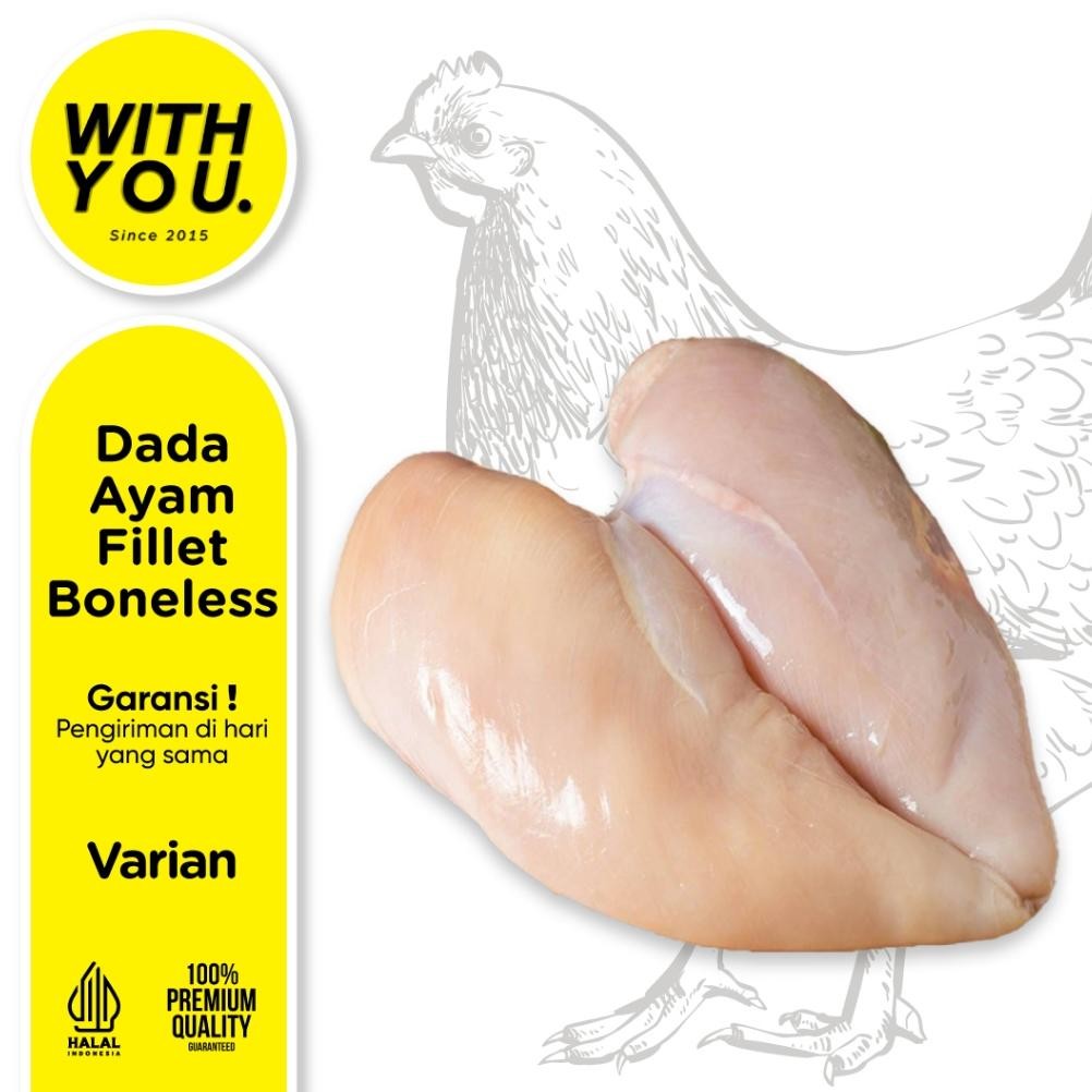 

Dada Fillet Ayam Tanpa Tulang Kulit Segar Boneless Halal Fresh Segar Nugi