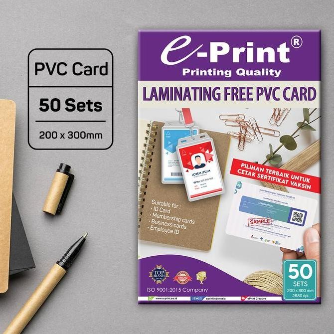 

Promo Kertas Laminating Free PVC ID Card Ukuran 200mm X 300mm 50set e-Print COD