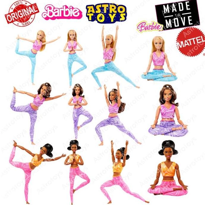 Siap Kirim Boneka Barbie Made to Move Yoga Dolls Original FTG80 Bisa Ditekuk