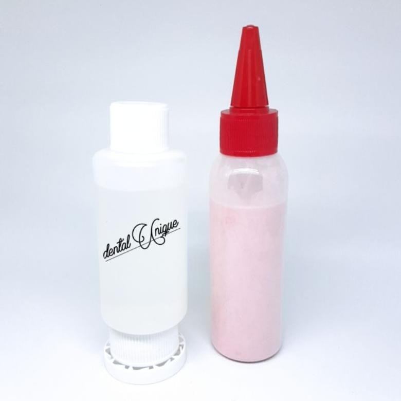 PAKETAN SC LIQUID  DAN BUBUK  [ BIG ]  /LEM GIGI PALSU YANG PATAH  / BAHAN PEMBUAT GUSI GIGI PALSU N