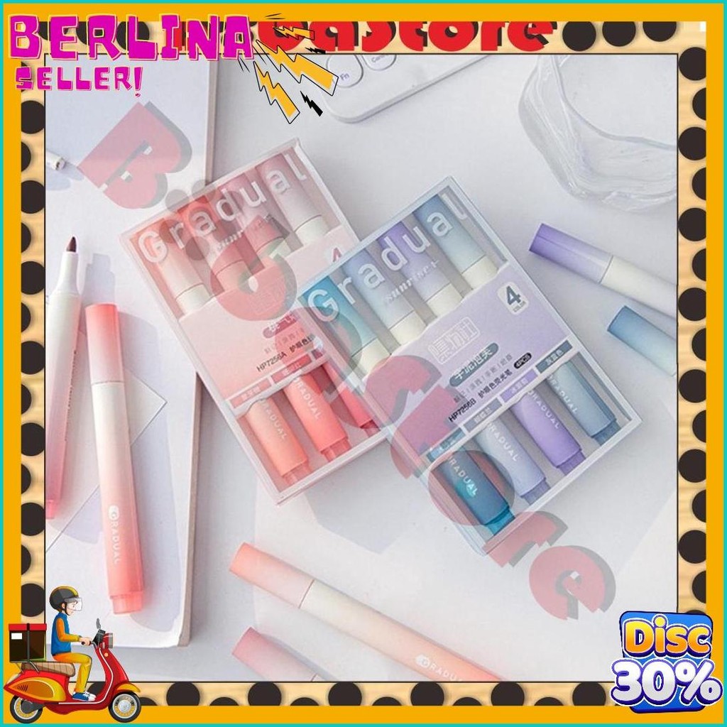 

Bobastore Highlighter Pastel Penanda Teks Set 4In1 Alat Tulis Sekolah / Spidol Pen Marker Warna Gradasi Painting Multifungsi / Textliner Stasionary Import S107 Terlengkap Dan Termurah