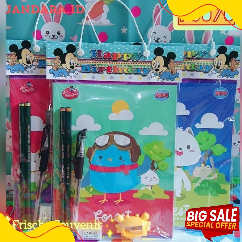 

Paket Hemat Fs076 (Isi 1 Paket) Bingkisan Ulang Tahun / Hadiah Lomba / Alat Tulis / Paket Alat Tulis Flash Sale! Diskon Hingga 70%