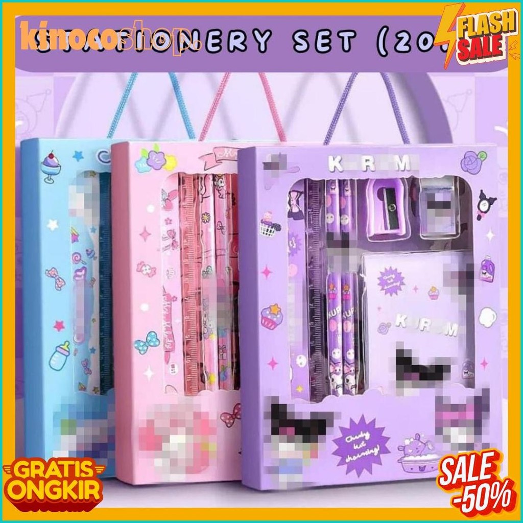 

[Atk] Stationery Set Paket Alat Tulis Anak Karakter Kartun Lucu Diskon Setengah Harga