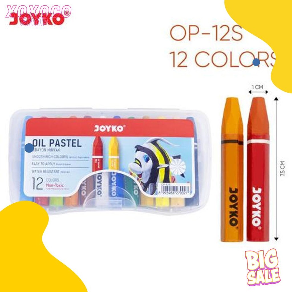

Crayon / Krayon Joyko Titi Oil Pastel 12 Warna Diskon Setengah Harga