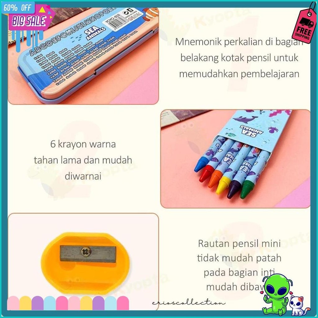 

Kyopta Kotak Pensil Anak Set Stationery Untuk Hadiah Anak Sekolah Kotak Pensil Anak Karakter Alat Tulis Lengkap Diskon